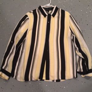 Striped button down blouse